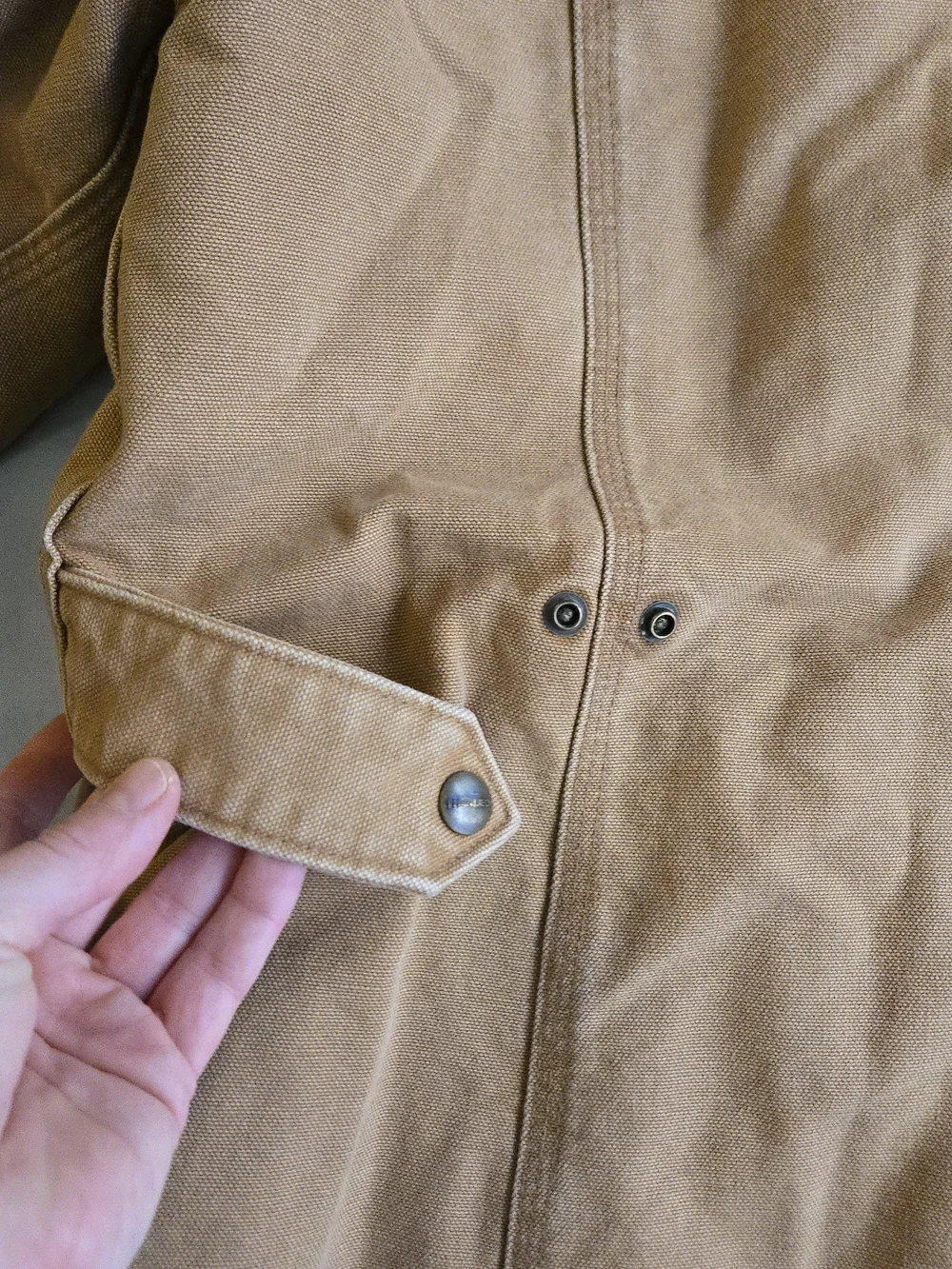 Carhartt Vintage Style Tan Canvas Sherpa Collar Field Jacket MKY - Picture 16 of 16